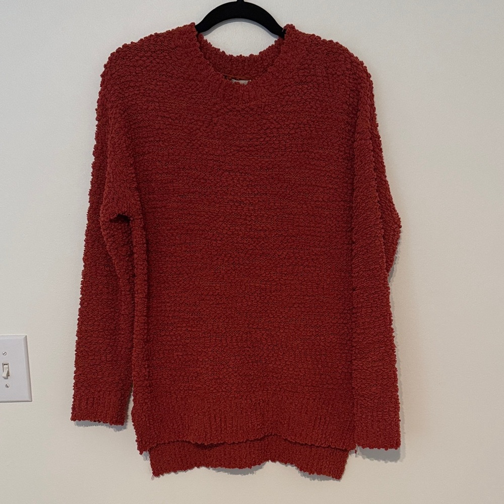 Debut Textured Orange Crew‎ Neck Sweater